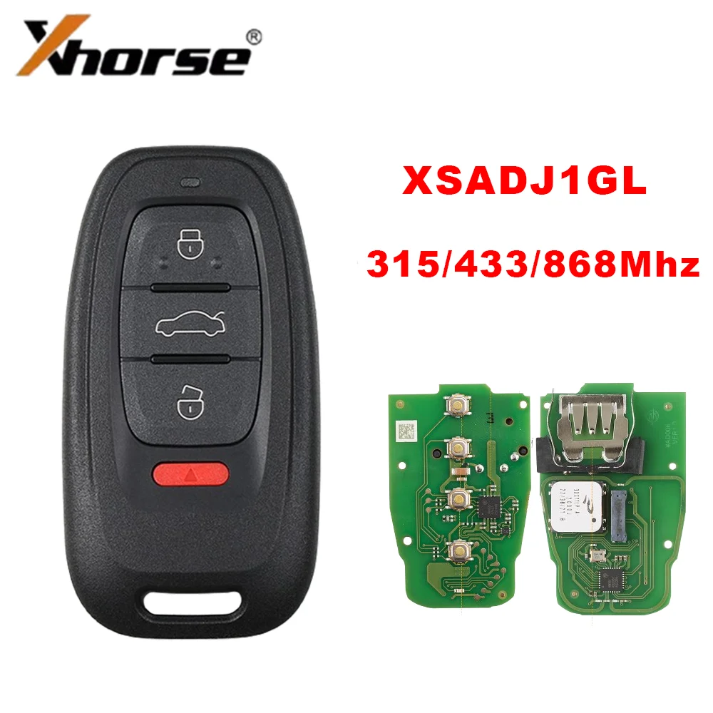 5PCS/LOT Xhorse XSADJ1GL VVDI 754J Smart Remote Key 315Mhz 433Mhz 868MHZ With Shell For Audi A6L Q5 A4L A8L For VVDI2 Key Tool