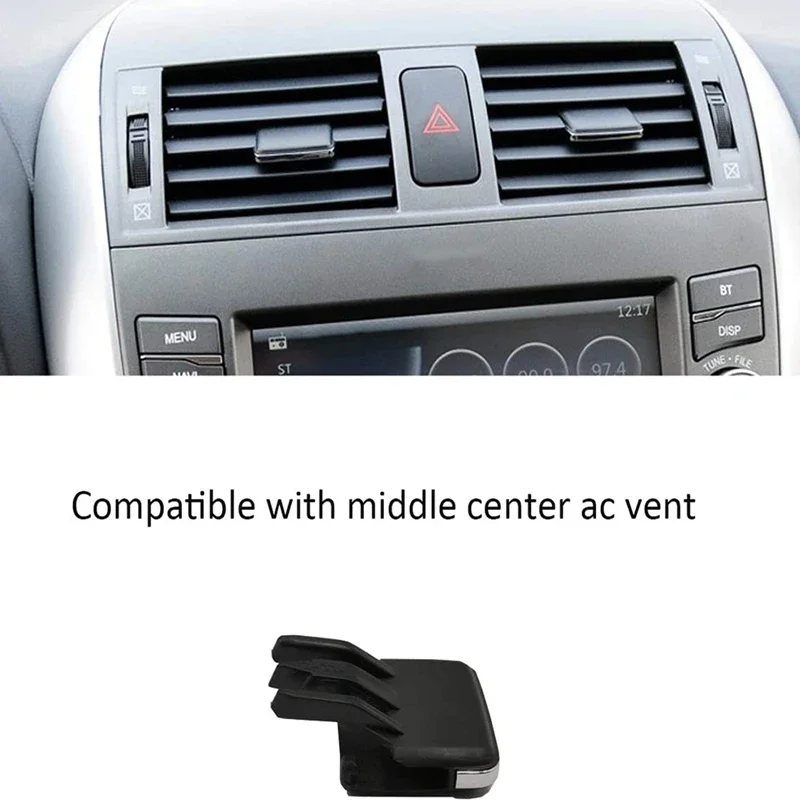 2pcs Black Plastics Air Vent Clips For Toyota Corolla Car Vehicle Air Conditioning Vent Louvre Blade Adjust Slice Clips