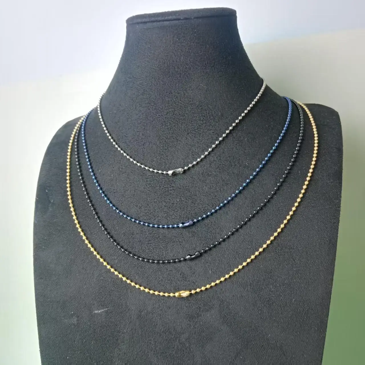 Multi-Size Pure Titanium Bead Chain - 4.0mm/3.0mm/2.4mm/2.0mm Jewelry & Work Label Accessory
