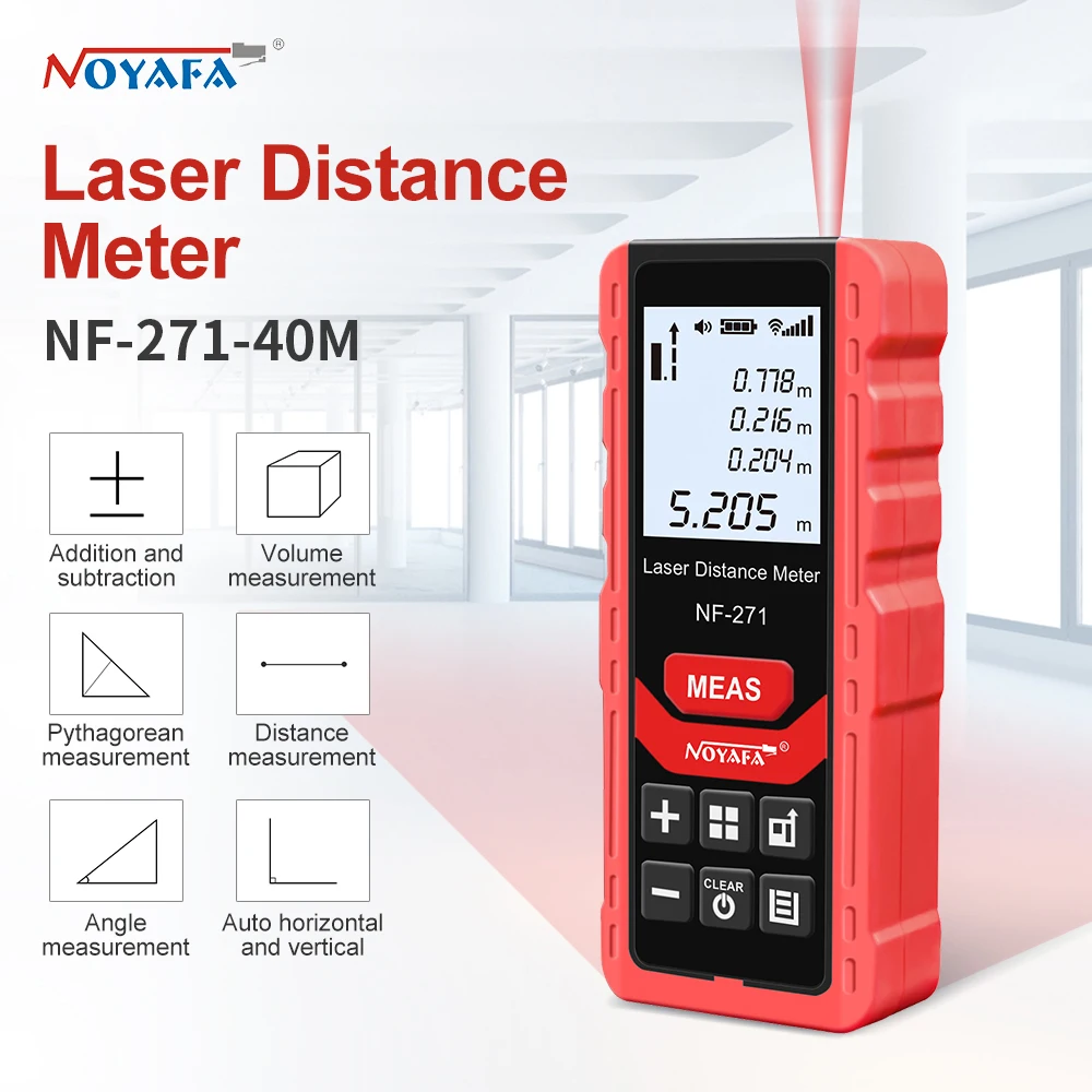 Noyafa Laser Rangefinder 40/50/80M Laser Distance Meter Digital Measuring Device Tools Accurate Distance Meter