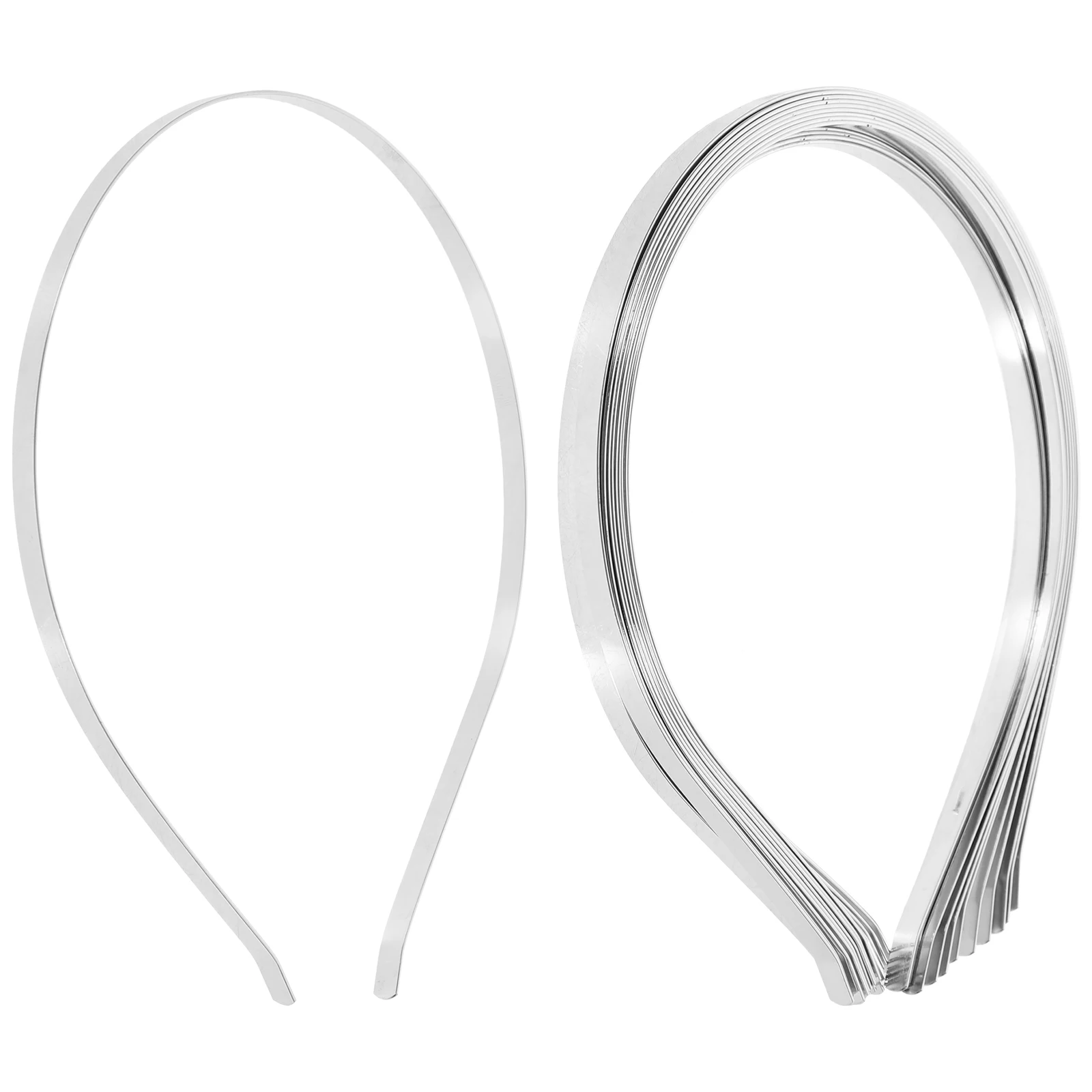 50pcs Stainless Hair Hoops Plain Blank Diy Headband Accessories Women Craft Stainless Steel Headbands Supplies Daily Headdress