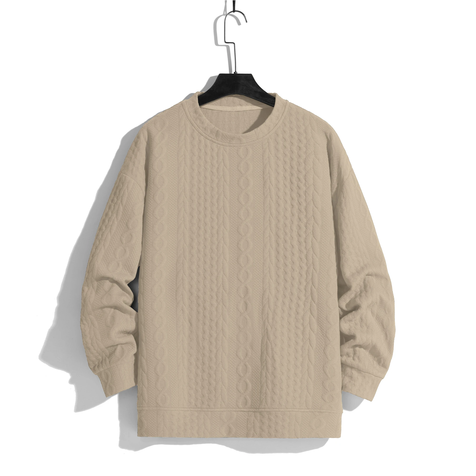 

Men's jacquard coarse needle hemp knitwear men's fall trend knitwear lazy knitwear