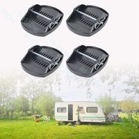 4PCS Generic RV Trailer Jack Pads Easy Installation Leveller Wheel Foot Leg Support Universal Wheel Foot Leg Support Adapter