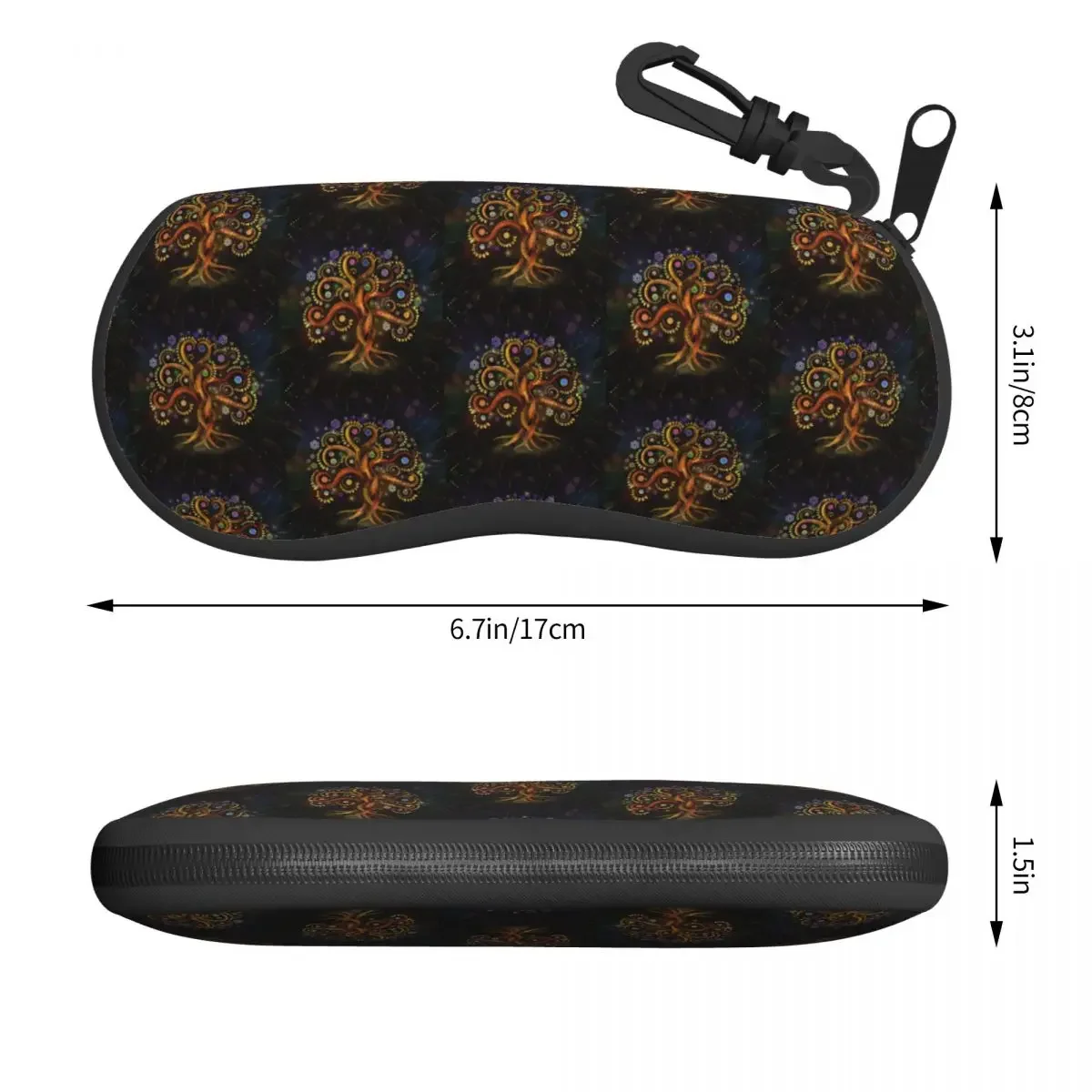 Tree Of Life Yggdrasil Rainbow Swirl Eyeglass Glasses Case Men Women Soft Sunglasses Protective Bag