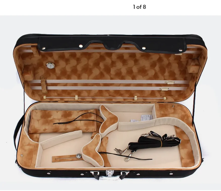 

New Double Violin Case Viola case 4/4 Full size Hold 2 pcs Violin With sheet Bag sturdy and lightweight #US