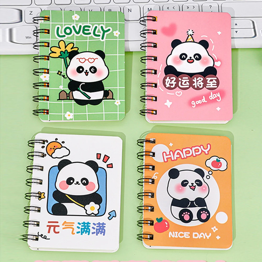 Cartoon Notebook Stationery Pocket Learning Supplies Panda Coil Book INS Notebook Portable Mini Cute Student Notebook