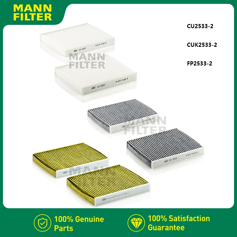 

MANNFILTER CU2533-2/CUK2533-2/FP2533-2 Cabin Air Filter Fits ROLLS-ROYCE Dawn Ghost BMW Series 5 6 7 64119163329 64119272642