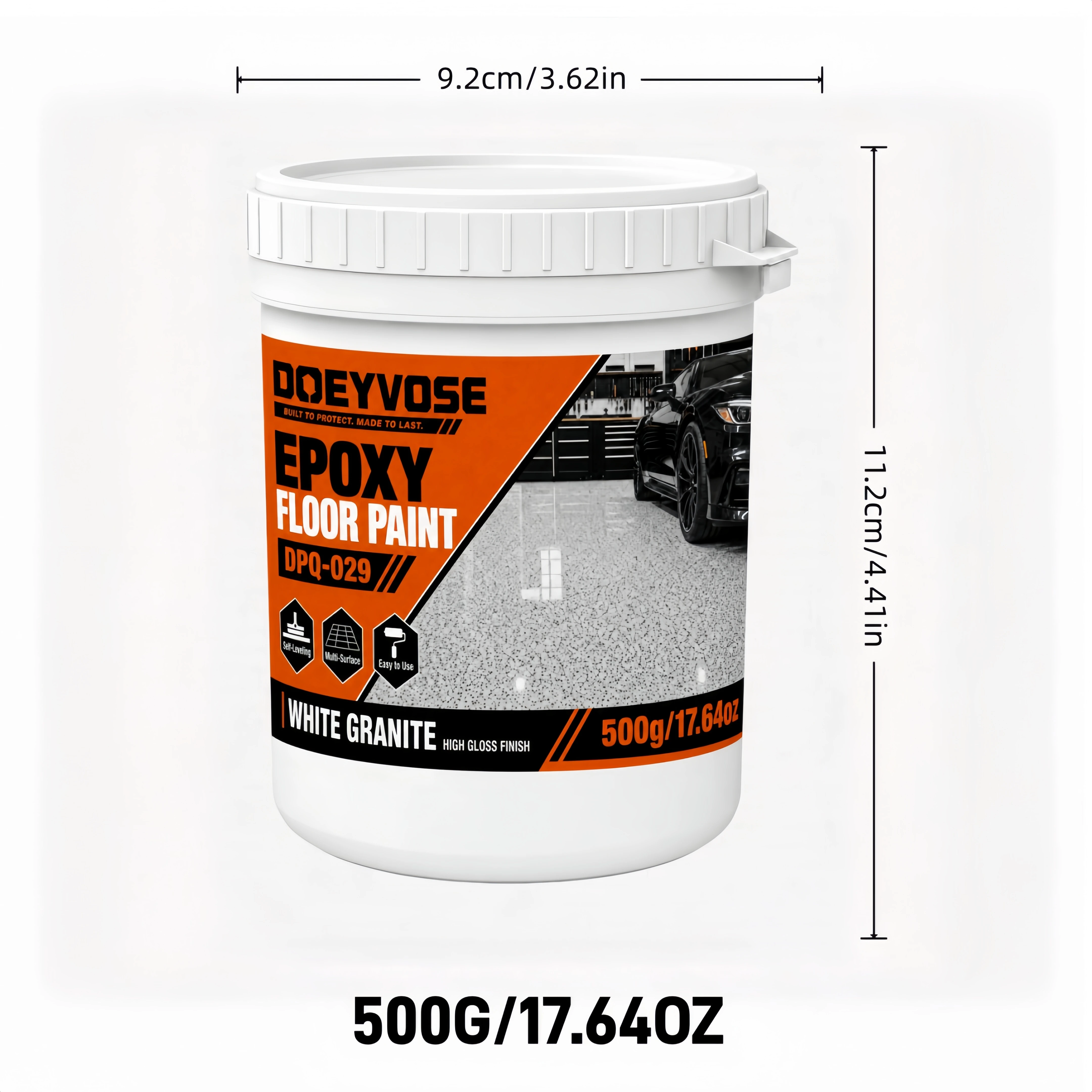 Self Leveling Epoxy Floor Paint 500g Waterproof Coating for Garage Concrete Floor