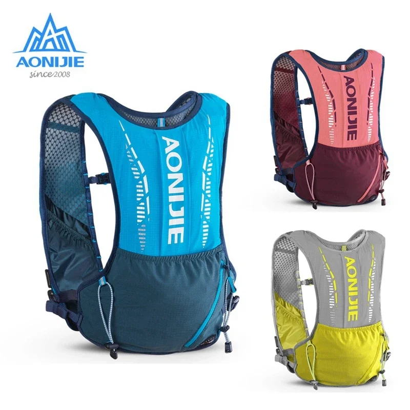 

AONIJIE C9102S New Ultra Vest 5L Hydration Backpack Pack Bag Soft Water Bladder Flask Set For Hiking Trail Running Marathon Race