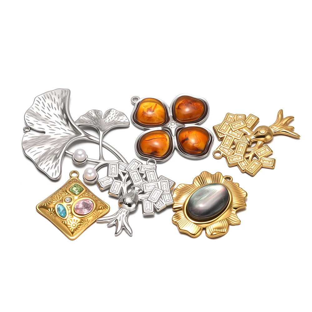 4 Stück Edelstahl-Zirkonia-Stern- und Quadrat-Anhänger für DIY-Halsketten, -Armbänder, Schmuckherstellung für Mädchen, Ohrringe und Zubehör – Detail 3