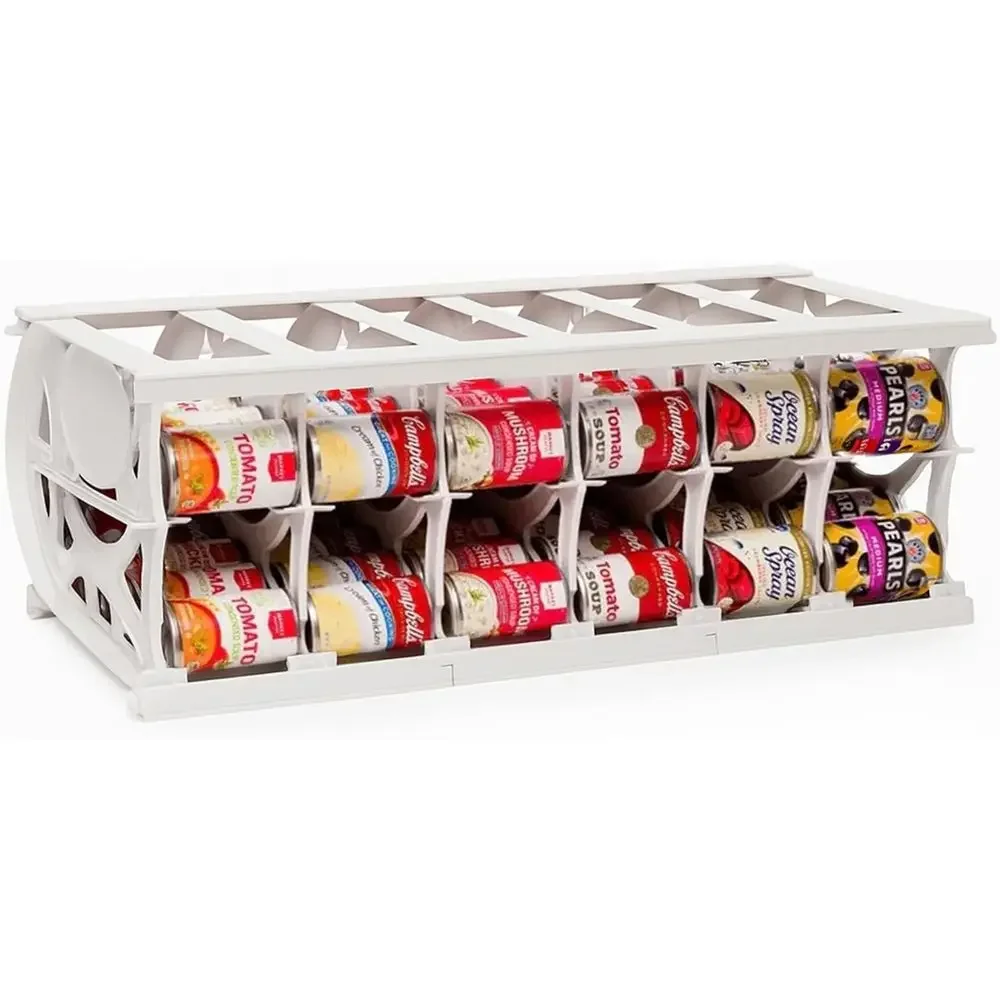 

Органайзер для консервных банок Stackable Pantry Plus - вмещает 60 банок, кухонное хранилище для продуктов или напитков