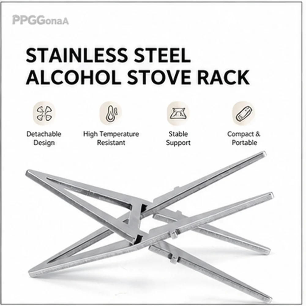 Outdoor Alcohols Stove Rack Stainless Steels Detachable Rustproof Brackets for Outdoor Lover
