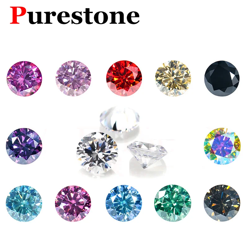 ملون 0.1ct-5ct كامل الحجم حجر مويسانيتي ملون عالي الجودة وردي أصفر أزرق مويسانيتي الماس بالجملة #1