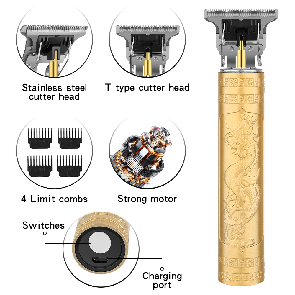 バリカンヘアカットマシン電気バリカンプロフェッショナル USB コードレスバリカンプロフェッショナルひげ男性用