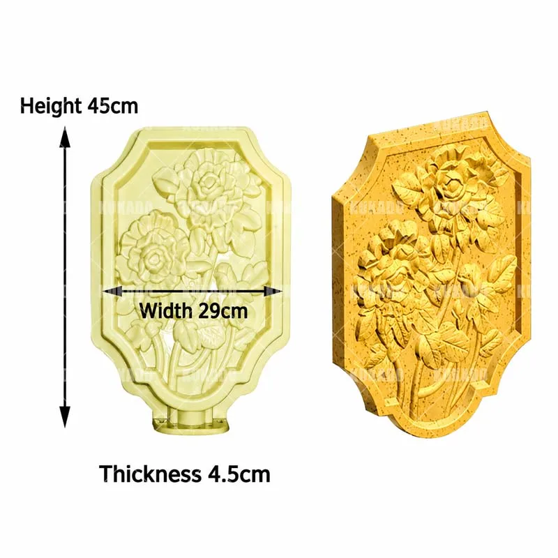 Roman Column Relief Rose Pendant Wall Flower Board European Villa Cement Lace Printing Template Decorative Item