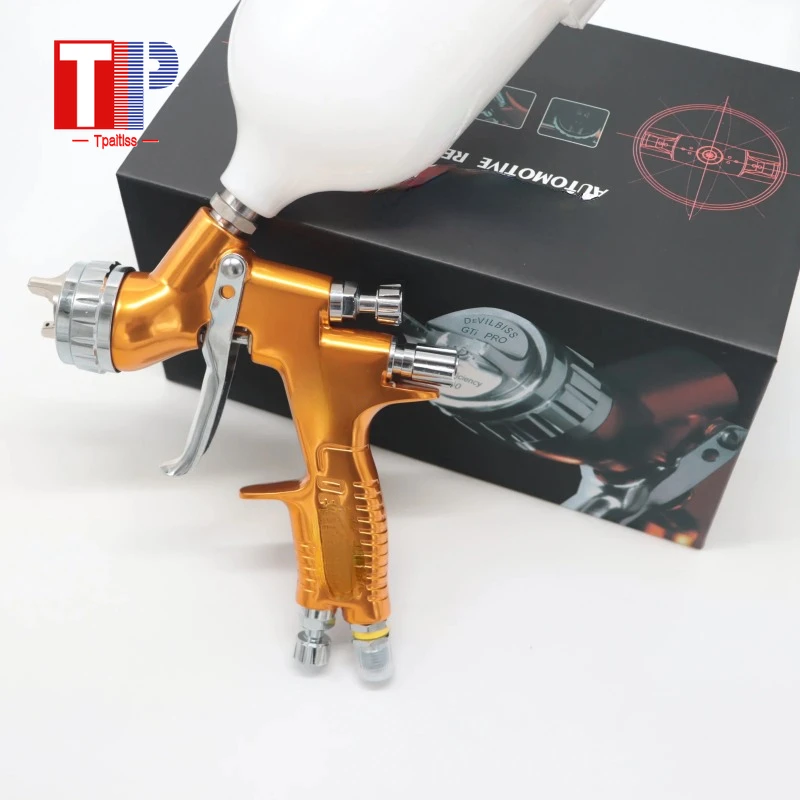 Tpaitls-pistola Automóvel Pistola Pintura Preta com Bico 13 mm Aerógrafo de ar