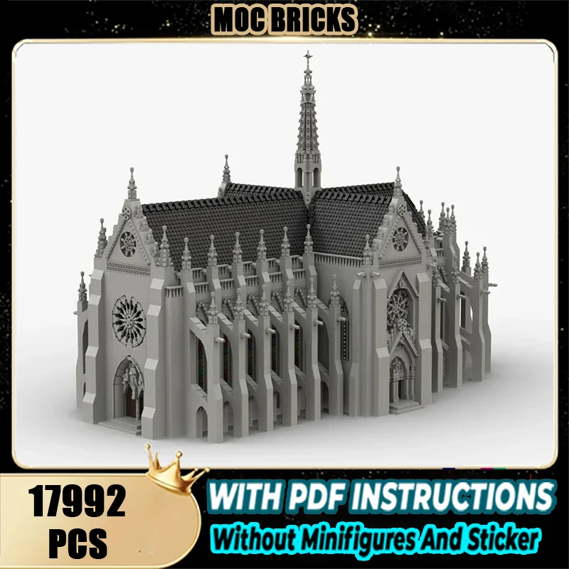 

City Street View Moc Building Blocks Cathedral Architecture Technical Bricks DIY Assembly Construction Toy For Holiday Gifts