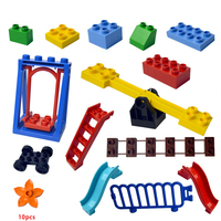 DlY Big Building Blocks Slide Classic Educational  Accessories Car Thick Brick Compatible With D62663 All Brands Kid Toy Duploes