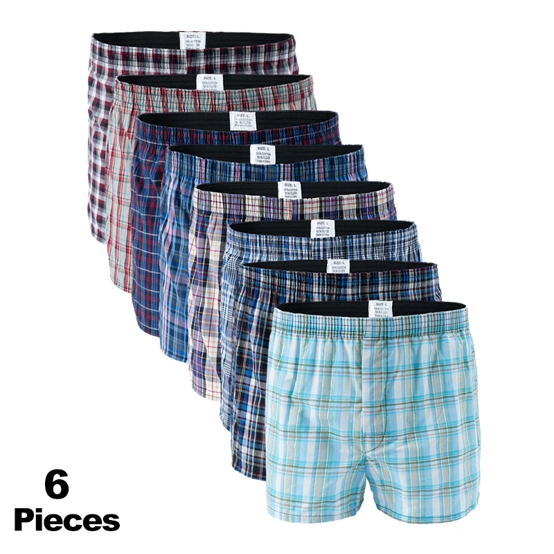 6 unids/lote de ropa interior de algodón para hombre, calzoncillos cómodos para hombre, Boxers para hombre, bragas para hombre, pantalones cortos,