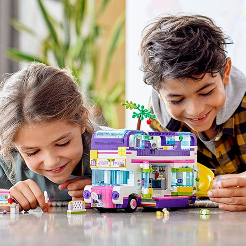 2024 Good Friend Series Friendship Bus Creative RV Building Blocks Brick Model Children\'s Decoration Assembly Toy For Kids Gifts