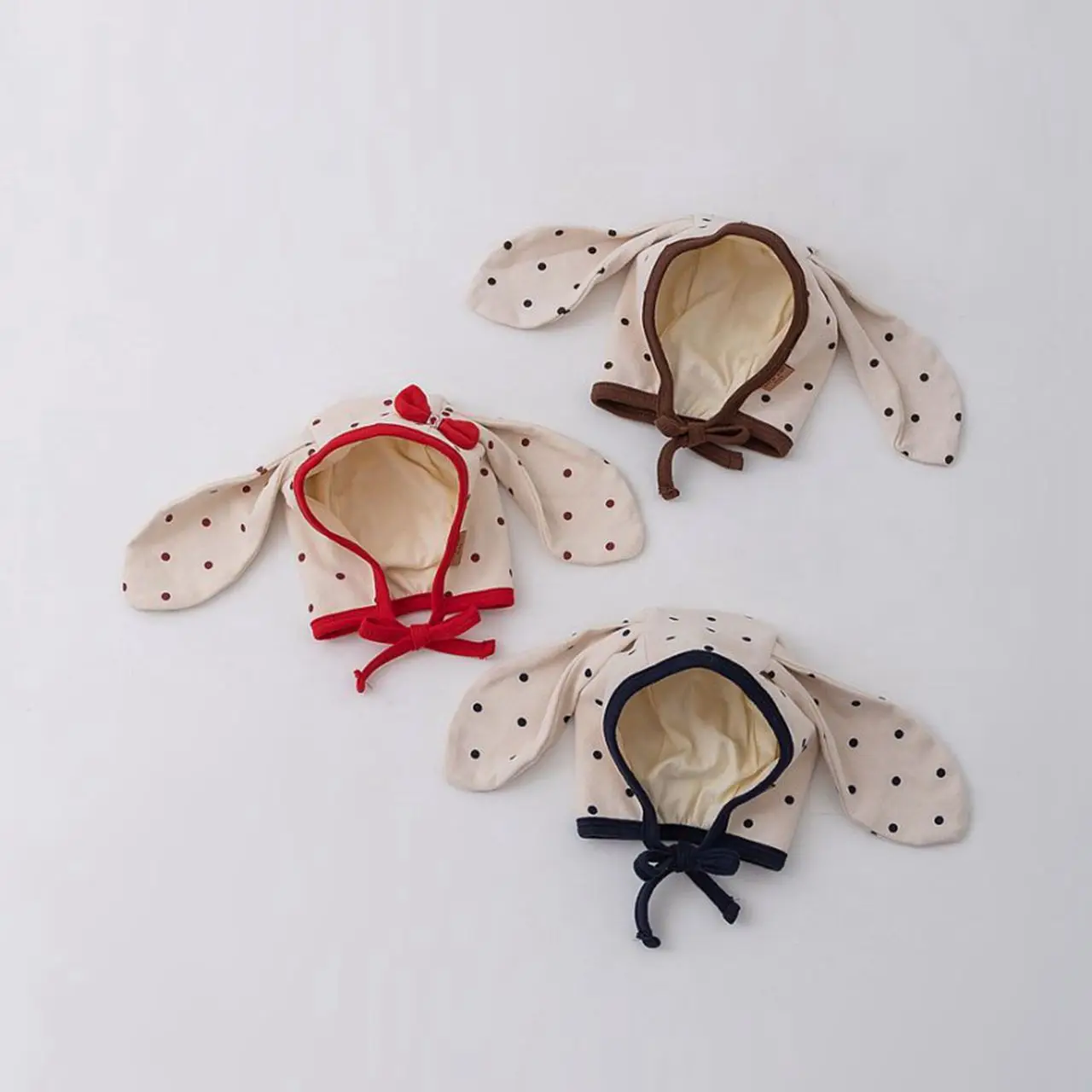 

Длинная шапка плода с заячьими ушками для ребенка, пуловер, шапка с красным бантом, головной убор для девочек, капот для детей 0–6 месяцев, шапочки с галстуком в горошек, шапочка для новорожденных