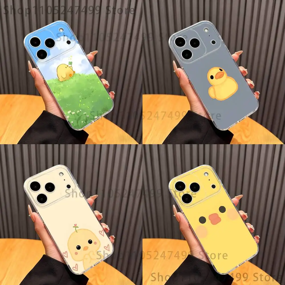 

Cute Little Yellow Duck Phone Case For iPhone 17,16,15,14,13,12,11 Pro,Max,Plus,X,XS,XR,SE4,E Mini Transparent Soft Cover