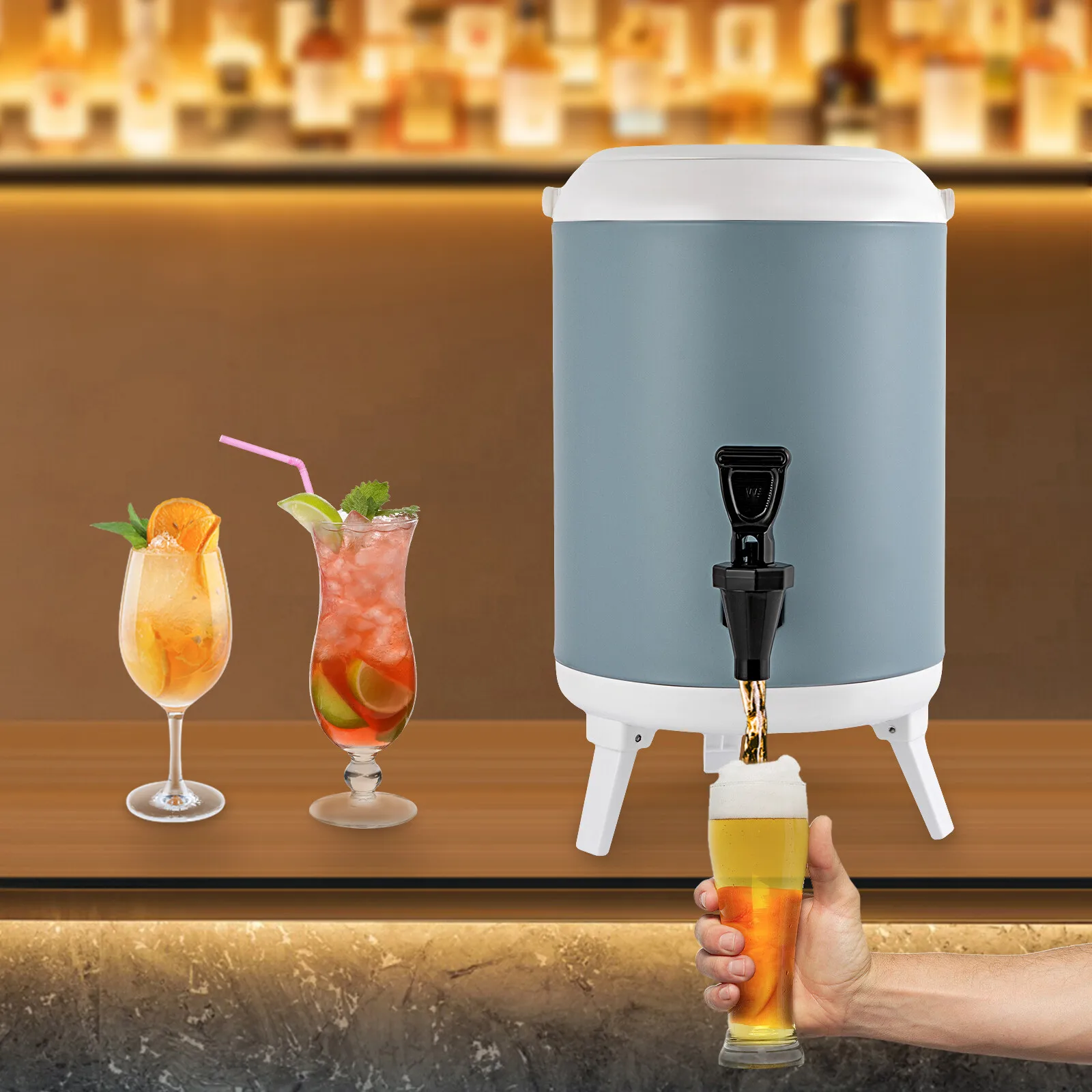 

Термос-диспенсер для напитков 7,2 л (горячих и холодных) с ручками, синий