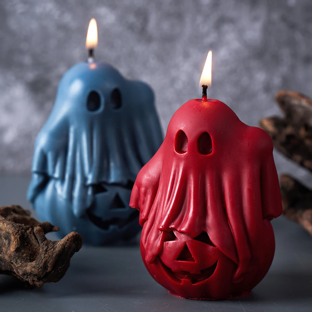 Geist Kürbis Silikon Duftkerze Form 3D Skelett Zombie Gips Harz Form Herbst Dekor DIY Halloween Duftkerze Geschenke
