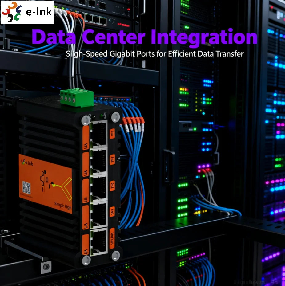 LNK-TH005 Industrial 5 Port Gigabit Ethernet Switch Unmanaged 12-48VDC Wide Temperature for Harsh Environment