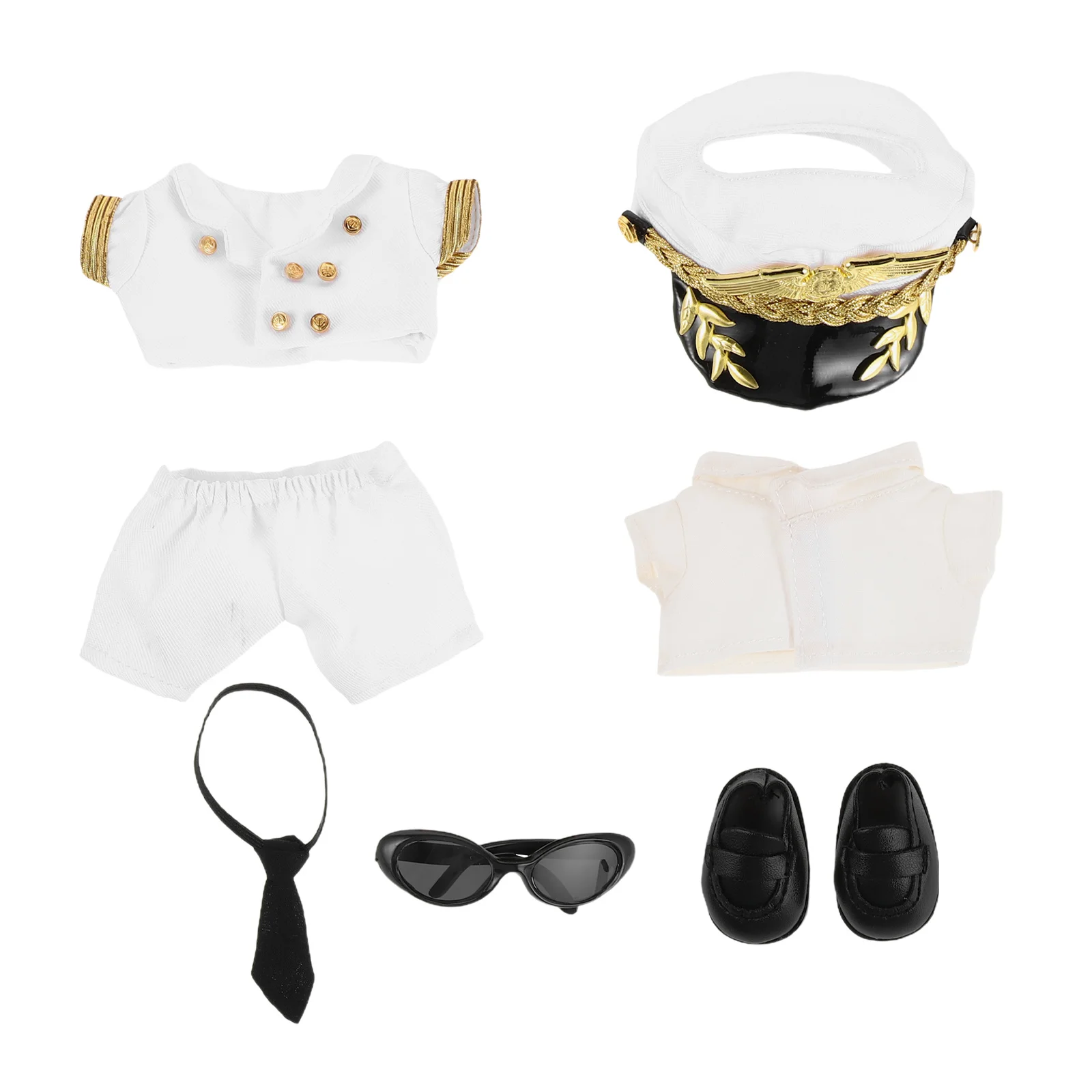 1 set di costumi da pilota, outfit da capitano per animali di peluche, accessori di ricambio riutilizzabili per la collezione di giochi di ruolo
