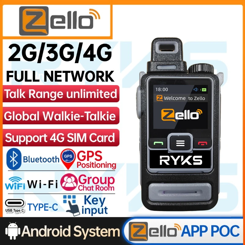 

Двухсторонняя Мобильная рация Toki Ham Zello Ptt 4g Poc Radio Global network intercom