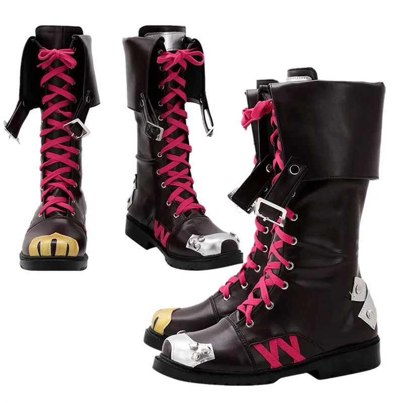 Jinx Cosplay Shoes Boots LoL Fantasia Costume Accessories Arcane Footwear Adult Men Women Fantasy Halloween Carnival Party Props