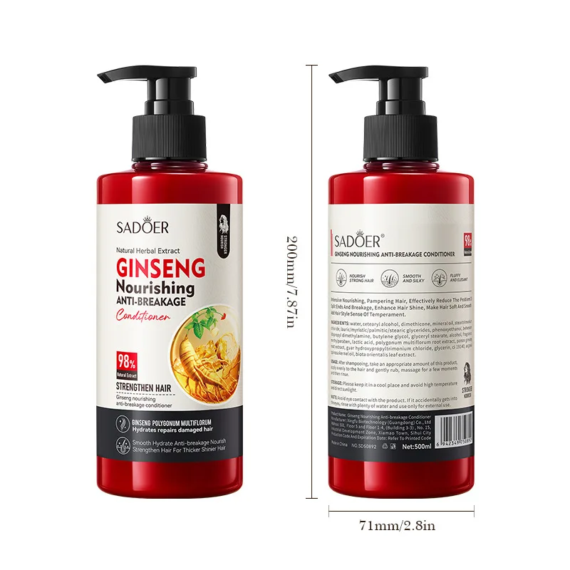 Condicionador de cabelo macio, hidratante, nutritivo e anti-quebra Ginseng e Polygonum multiflorum