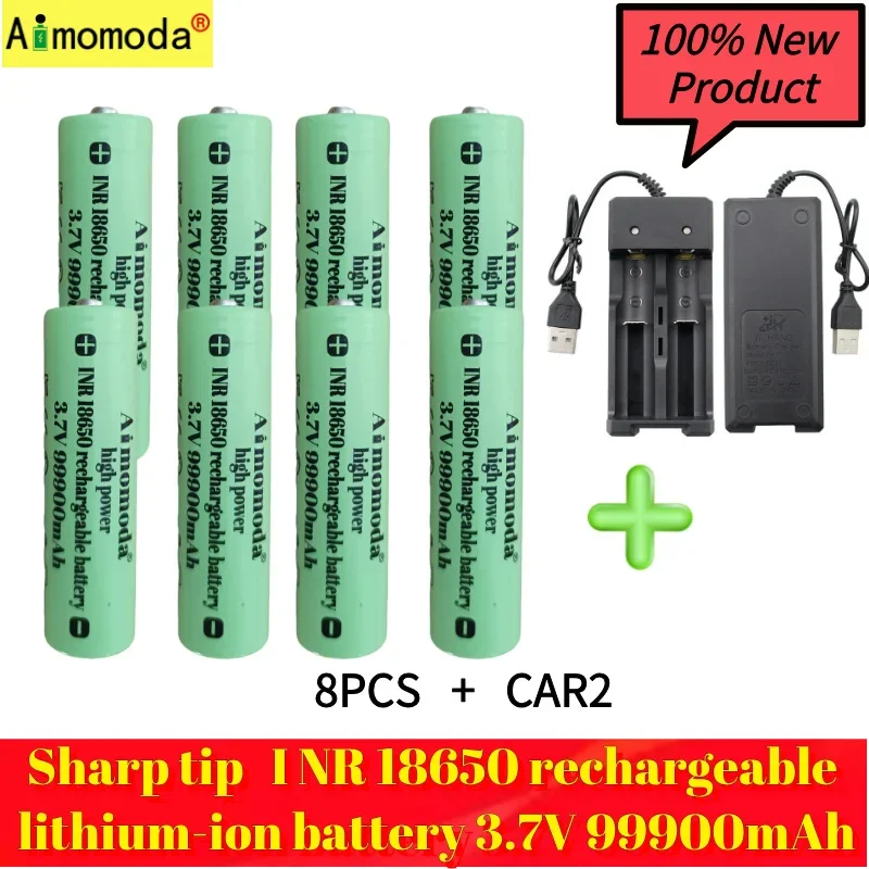 100% New Product Protruding INR18650B Rechargeable Li ion Battery 3.7V 99900mAh Large Capacity High Efficiency Energy Saving