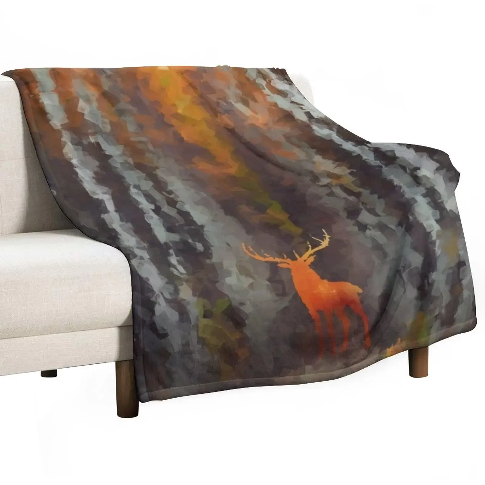 

New Deer in golden forest Throw Blanket Sofas Fashion Sofas Soft Plush Plaid Loose Blankets