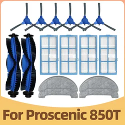 Accessoires de rechange pour aspirateur robot Proscenic 850T, brosse latérale principale, filtre Hepa, tampon de vadrouille, pièces de rechange compatibles