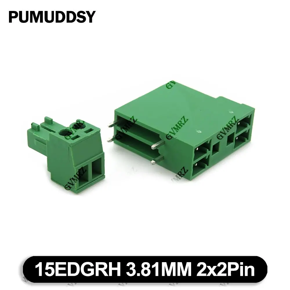 5Set KF15EDGRH 3.81mm 15EDG 3.81mm 2x2~2X12 pin Double row pluggable terminal block PCB welding plate Plug + Pin Socket 15EDG