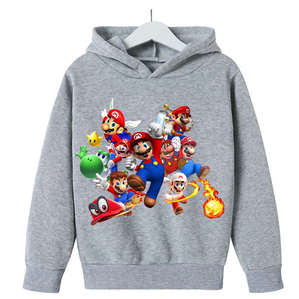 

2025 New Children's Hoodies Super Mario Bros Cotton Children's Hoodies Casual Boys and Girls Short Sleeve Top Hoodies