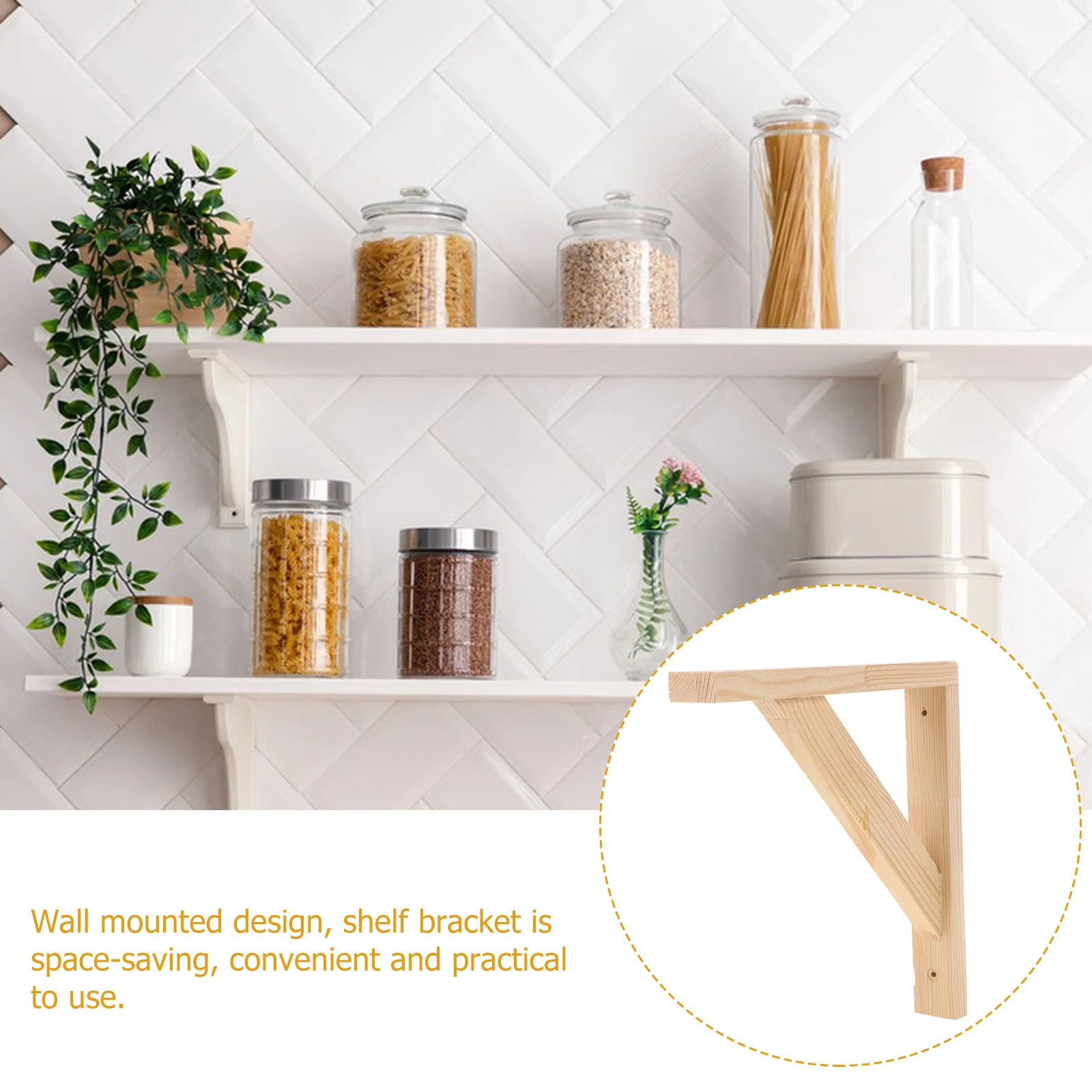 

Wooden Shelf Brackets Heavy Duty Wall Mounted Triangular Support Bracket For Floating Shelves Space Saving Corner Shelf