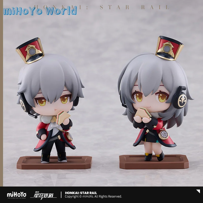 MiHoYo Official Genuine Honkai Star Rail Train Tea Party Theme Trailblazer Figure Stelle Caelus ABS&PVC Statue Birthday Gifts