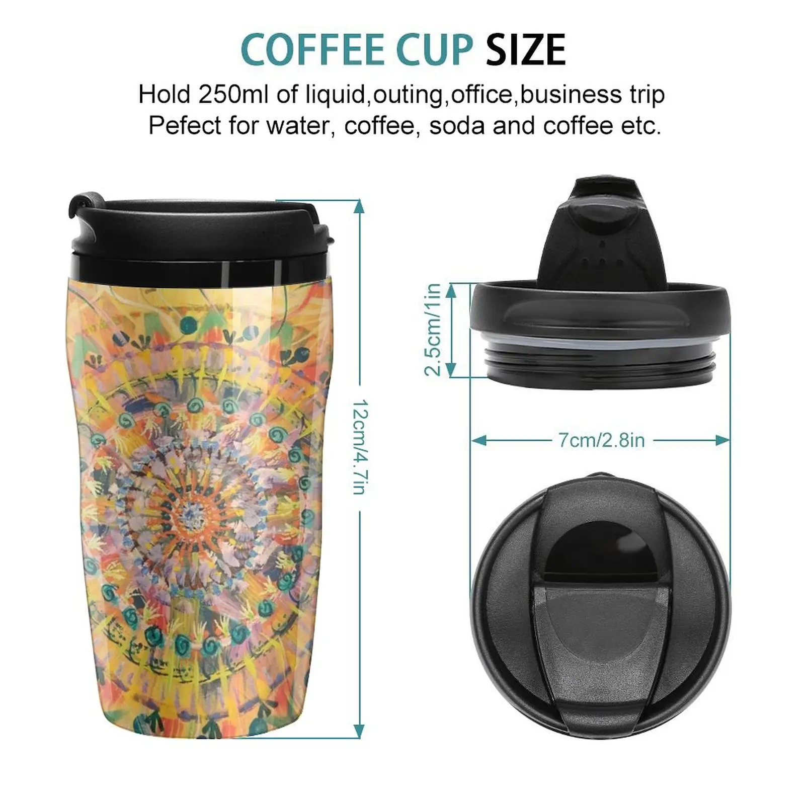 New Rainbow Mandala Travel Coffee Mug Coffee Cups Elegant Coffee Glasses For Coffee Thermal Glass For Coffee