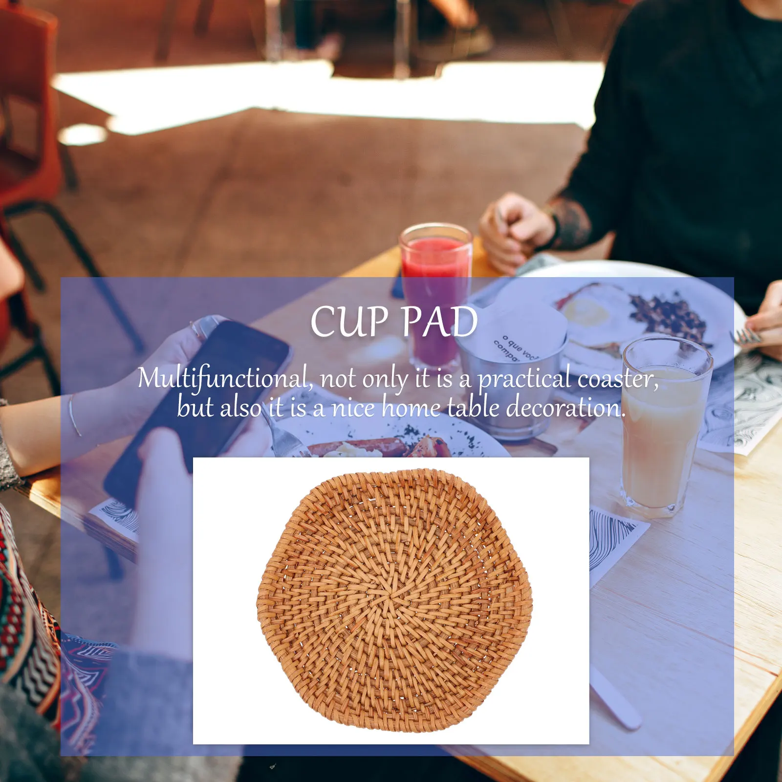 

Rattan Coasters Non Skid Mug Mat Decorative Woven Home Cup Pad Table Cushion Premium Material Environmental Safe Water Cups Hot