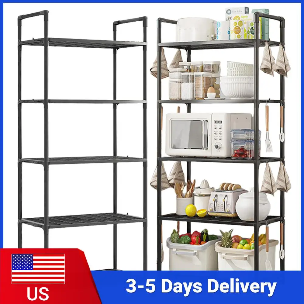 

5 Tier Shelving Unit Heavy Duty Storage Shelf Adjustable Storage Rack 66 Lbs Capacity for Kitchen Pantry Bathroom Garage Office