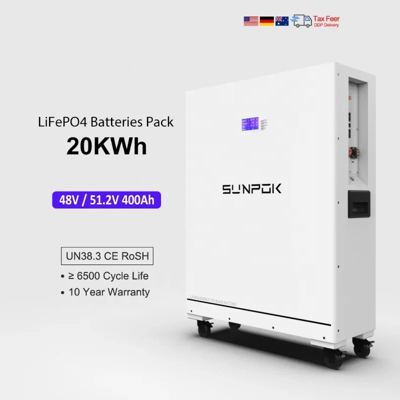 EU US stock 10kwh 15kwh 20kwh Lithium batterie solar 48v 300ah 400ah powerwall sodium ion lifepo4 battery for home solar system