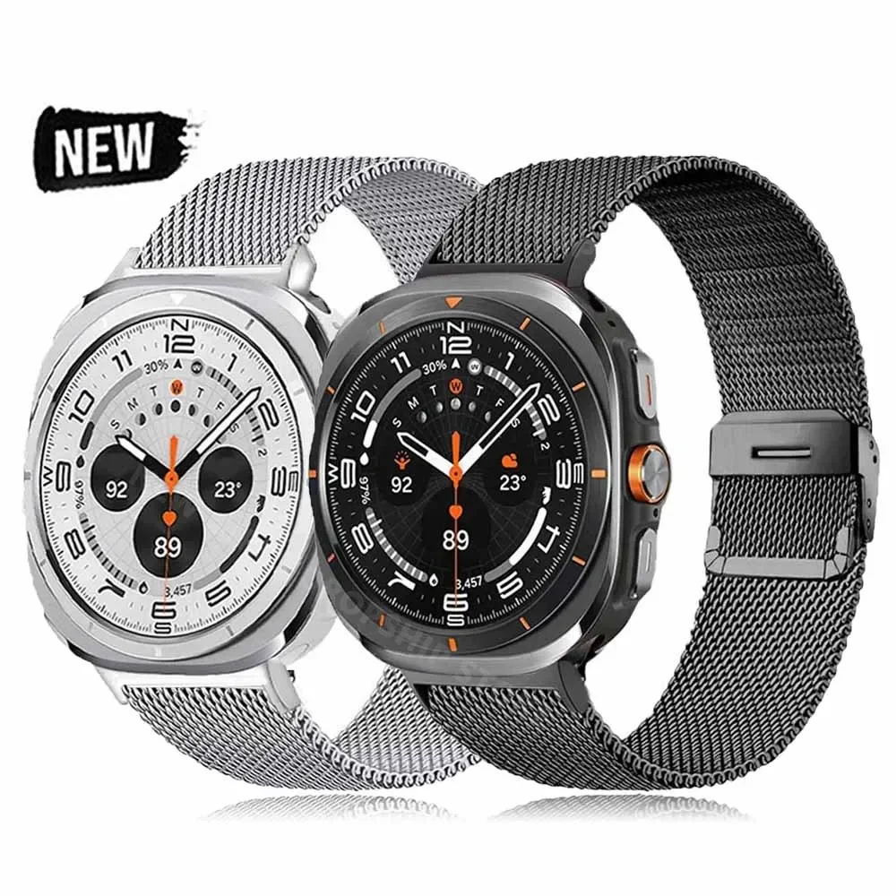 

Milanese Strap For Samsung Galaxy Watch 7 Ultra 47mm Metal Mens Band ULTRA 47MM Quick Fit Luxury Stainless Steel Bracelet Correa