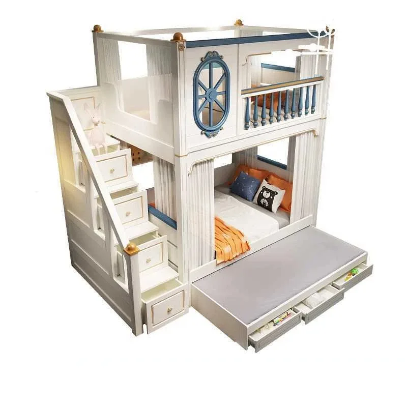 

-For Luxury Kids Bedroom Furniture Bunk Beds With Slide and Stairs&