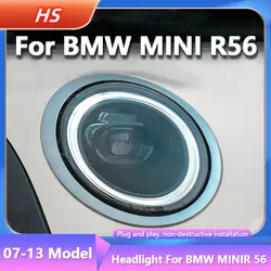 Headlight Assembly 07-13 For BMW Mini R55 R56 R57 Modified with Optical Guide LED Daylight Lens Front Light Lamp