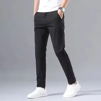 2025 Spring Autumn Thin Slim Men Casual Pants Classic Business Cotton Stretch Golf Trousers Korean Fashion Male Clothing Pants 5