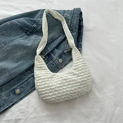 2023 Korean Version Soft Women Shoulder Bag Casual Simple Handbags Designer Artistic Style Underarm Bag Sweet Dumplings Bag