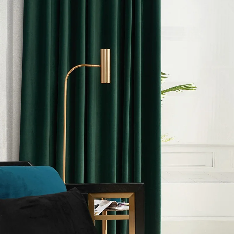 Tende di velluto nordico tende di velluto verde oliva tende oscuranti camera da letto per soggiorno tenda di cucitura tinta unita personalizzata